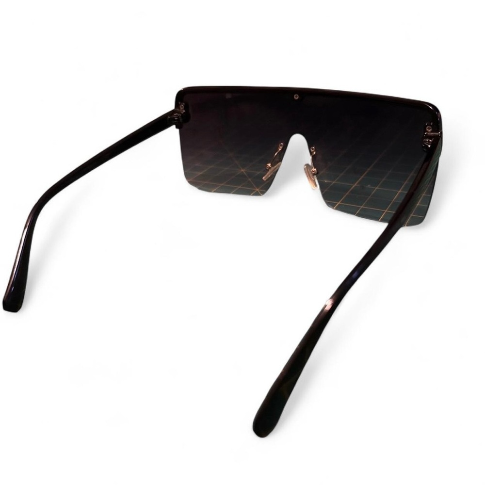 dark brown rectangular sunglasses - Picture 3 of 7